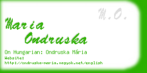 maria ondruska business card