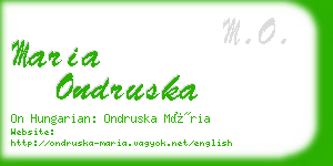 maria ondruska business card